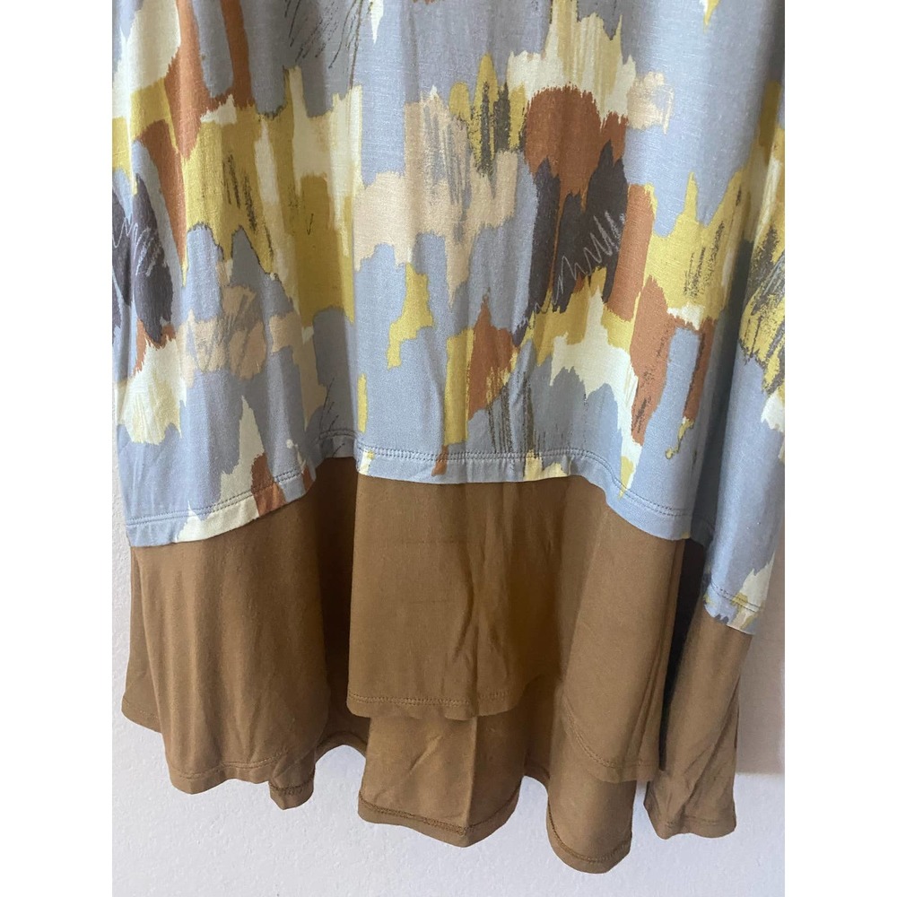 Logo Layers Printed Tank Solid Flounce Hem Bronze… - image 5